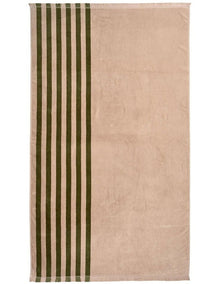 Palma Stripe Australian Cotton Beach Towel in Caper/Shell
