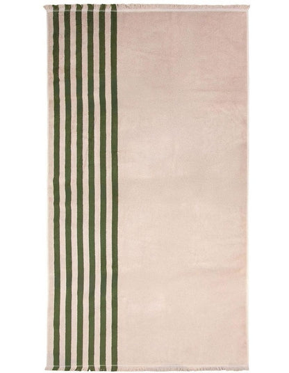 Palma Stripe Australian Cotton Beach Towel in Caper/Shell