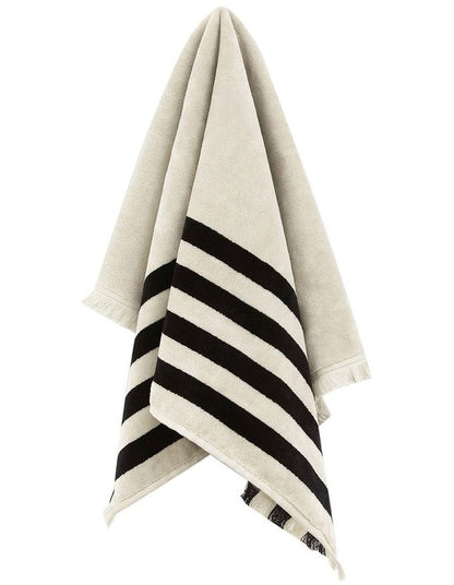 Palma Stripe Australian Cotton Towel in Black