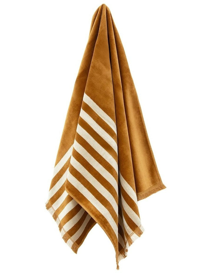 Stripe Petal Australian Cotton Towel Set in Bronze