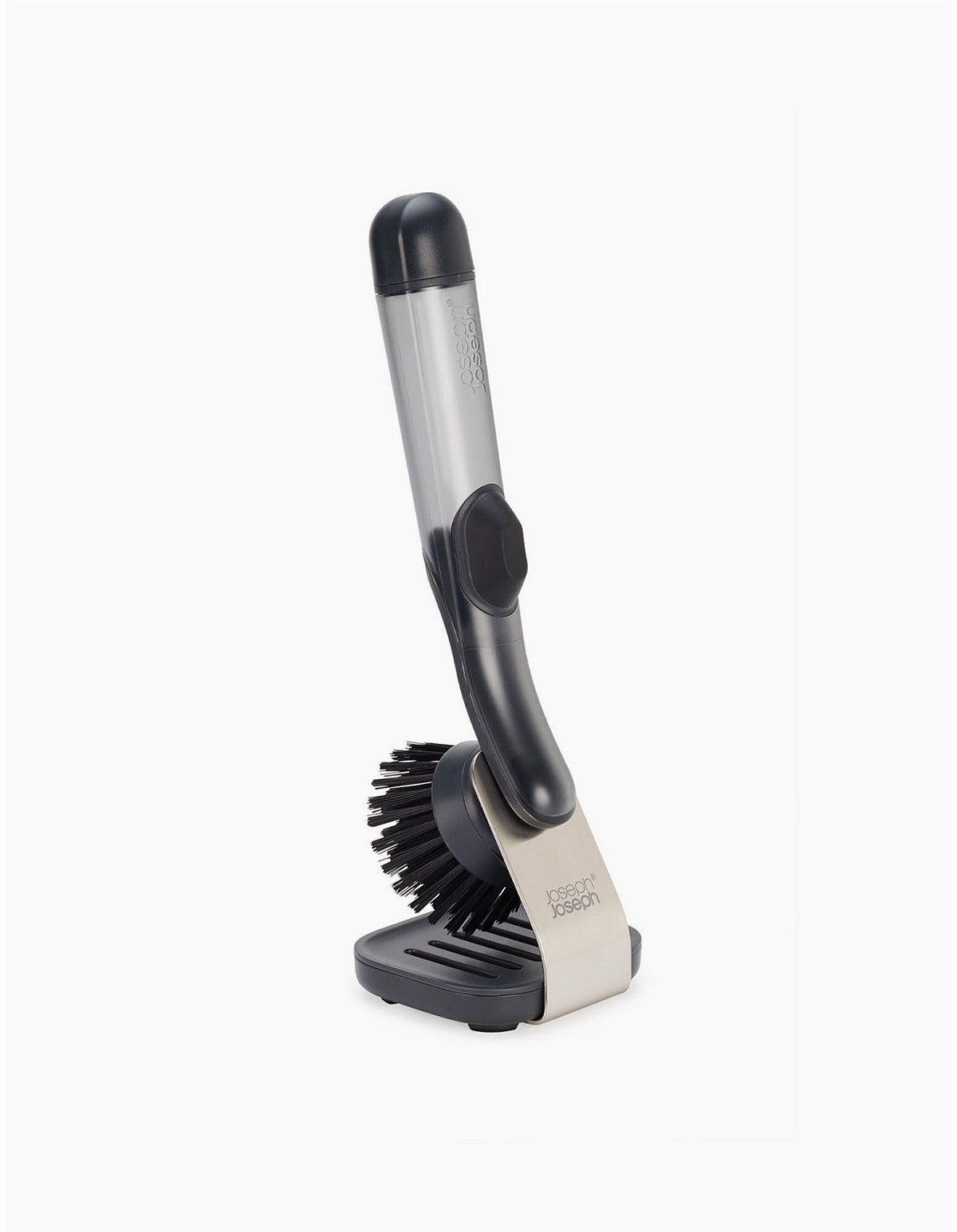 SinkTech 28.7cm Soap Dispensing Dish Brush with Steel Stand Grey