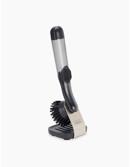 SinkTech 28.7cm Soap Dispensing Dish Brush with Steel Stand Grey
