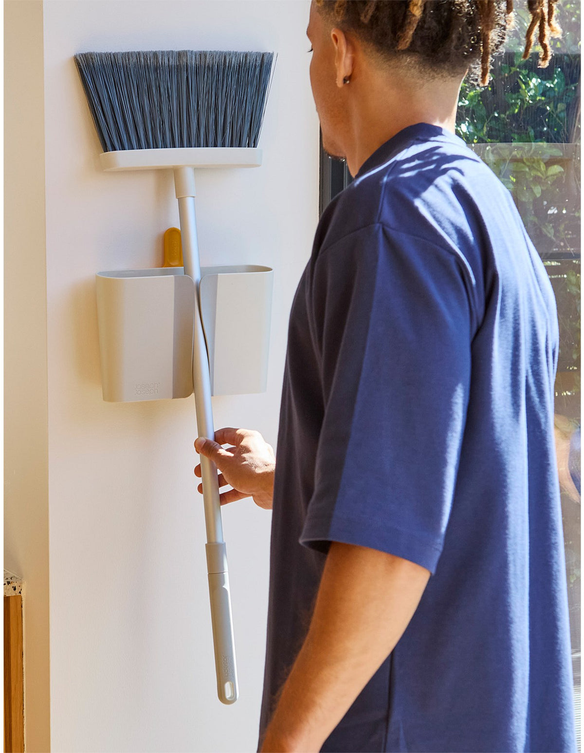 CleanTech 93.6cm Telescopic Wall Mounted Broom Stone