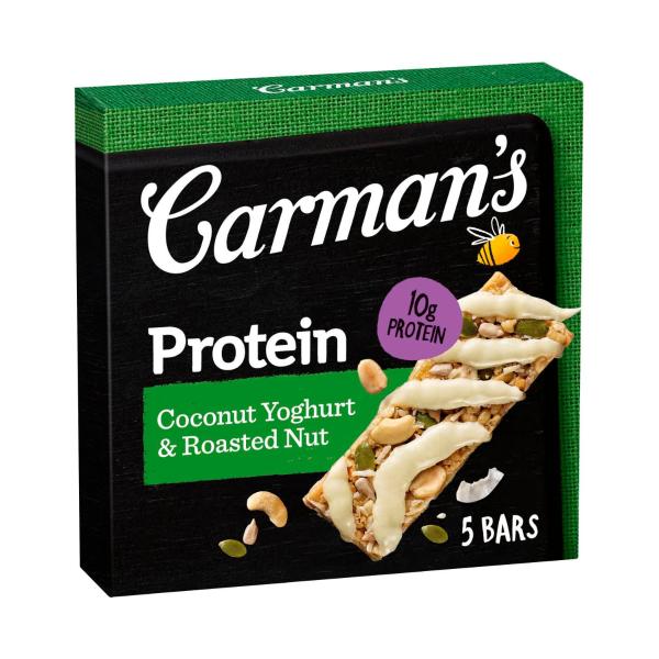 CARMANS PROTEIN MUESLI BARS:COCONUT YOGHURT & ROASTED NUT:.:200 GRAM