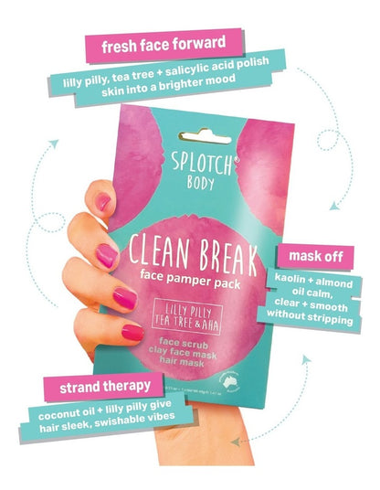 Lilly Pilly Tea Tree & Aha Clean Break Face Pamper Pack