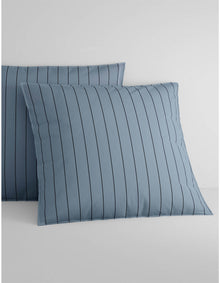 BAYLEY STRIPE WASHED PERCALE EUROPEAN PILLOWCASE PAIR IN STEEL BLUE