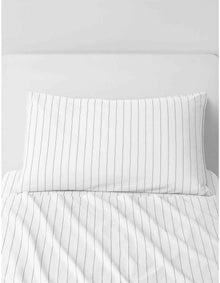 BAYLEY STRIPE WASHED PERCALE KING SINGLE SHEET SET IN WHITE