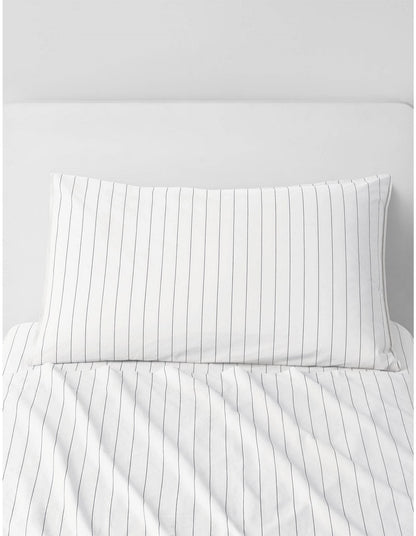 BAYLEY STRIPE WASHED PERCALE KING SINGLE SHEET SET IN WHITE