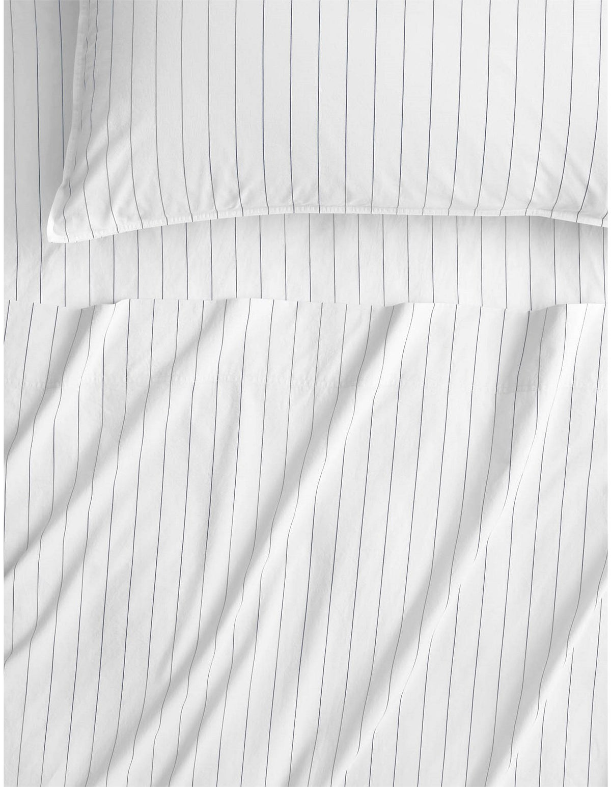 BAYLEY STRIPE WASHED PERCALE PILLOWCASE PAIR IN WHITE