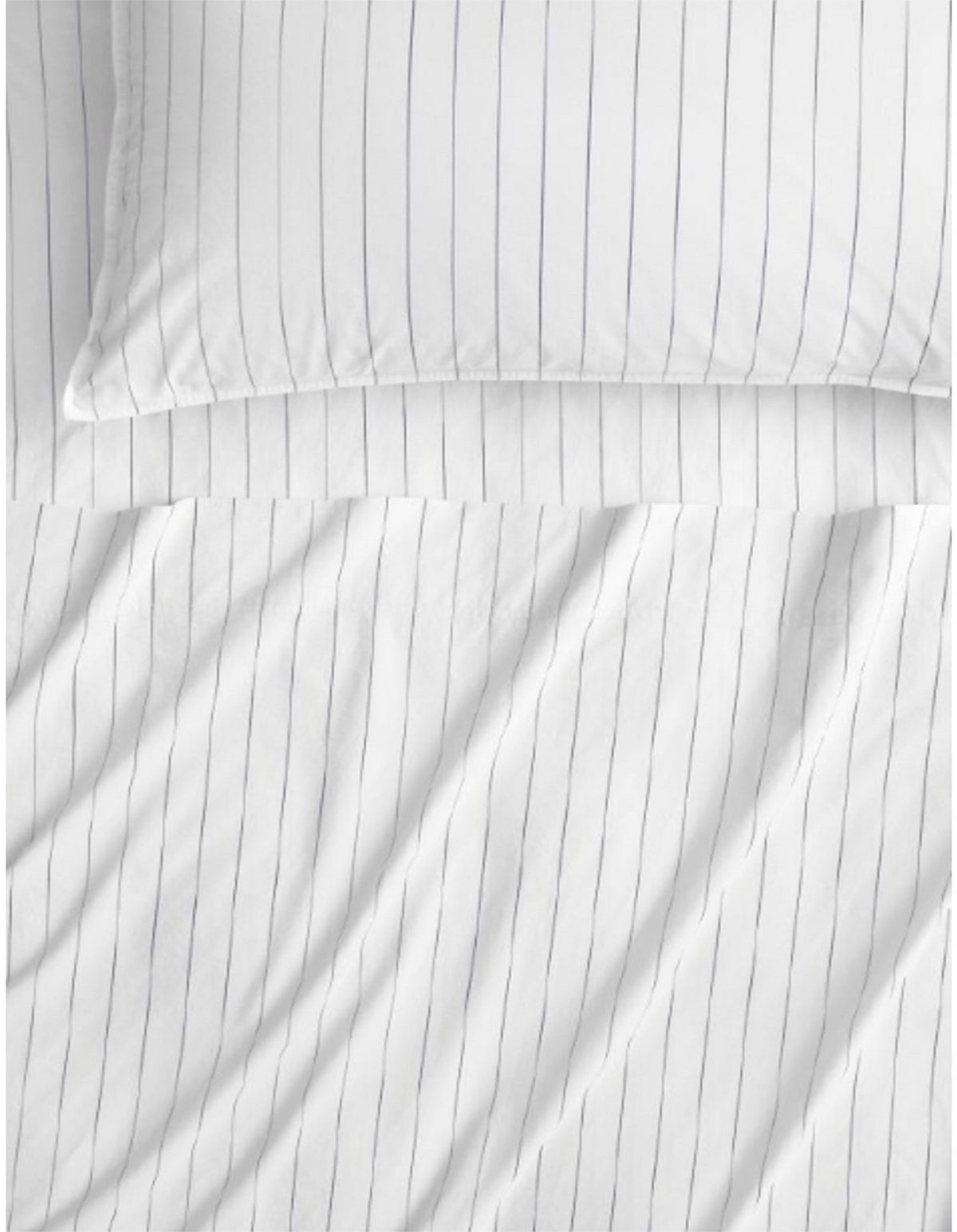 BAYLEY STRIPE WASHED PERCALE QUEEN SHEET SET IN WHITE