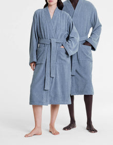 LIVING TEXTURES TOWELLING ROBE - S/M IN ORIENT BLUE