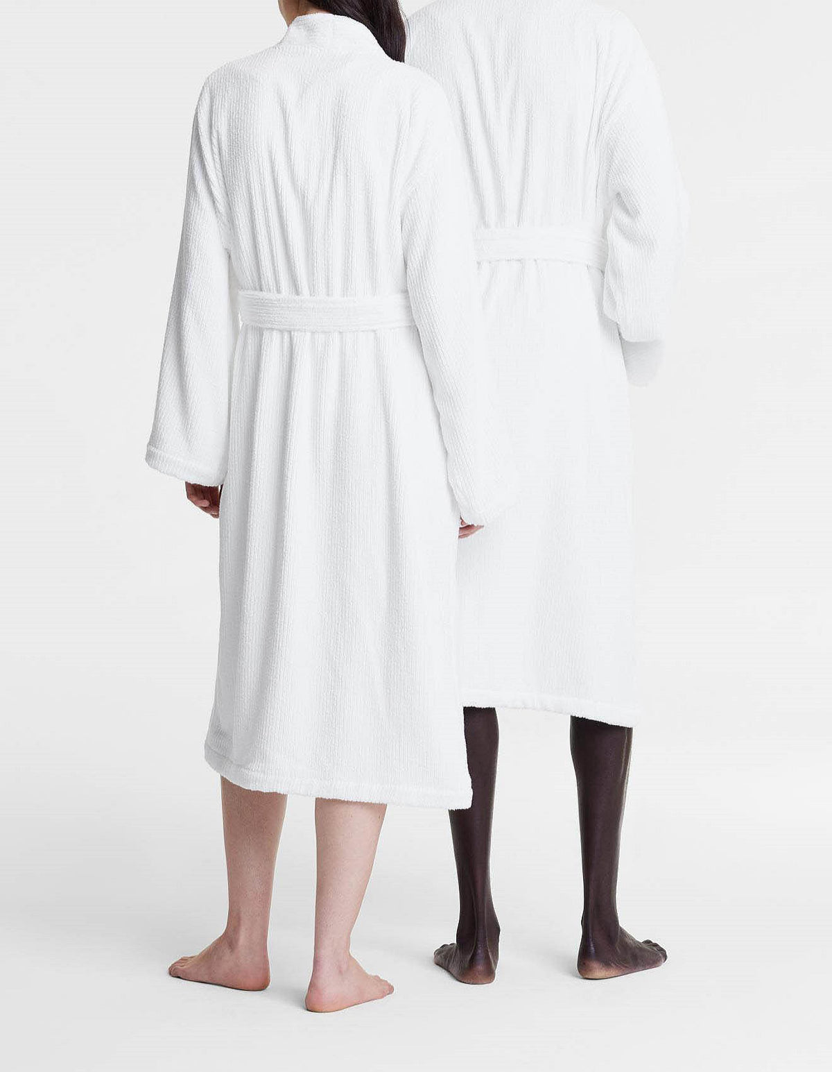LIVING TEXTURES TOWELLING ROBE - L/XL IN WHITE