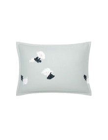 Moon Flowers 50cm x 75cm Cotton Sateen Pillowcase Silver Grey Print