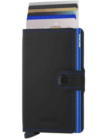 Mini Wallet in Matte Black/Blue