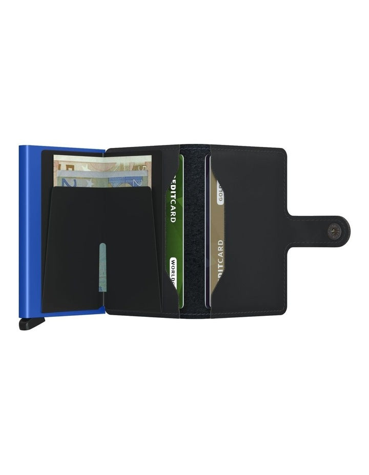 Mini Wallet in Matte Black/Blue