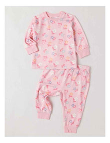 Cosy Knit Floral Pyjamas in Blush