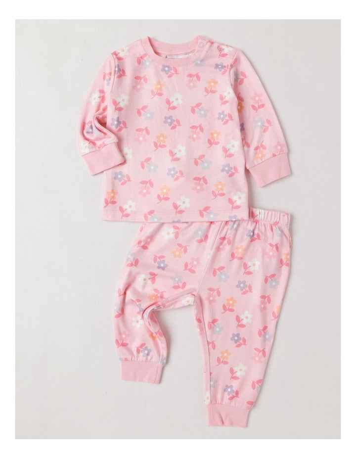 Cosy Knit Floral Pyjamas in Blush