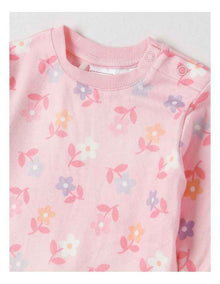 Cosy Knit Floral Pyjamas in Blush
