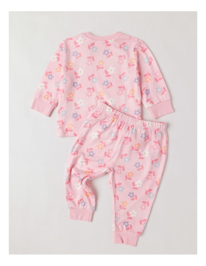 Cosy Knit Floral Pyjamas in Blush