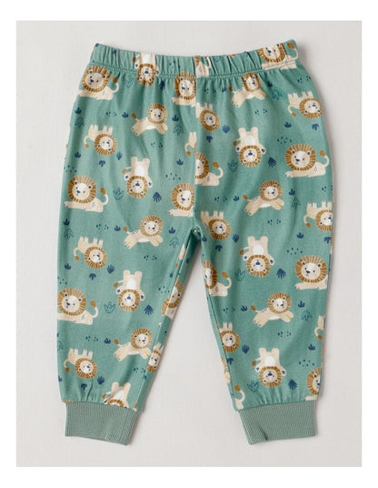 Cosy Knit Lion Pyjamas in Bright Green