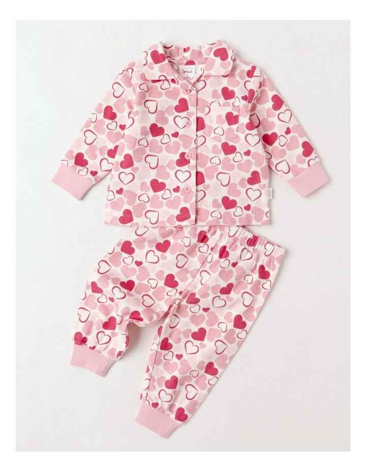 Woven Floral Pyjamas in Bright Pink
