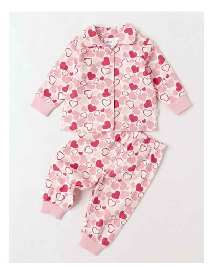 Woven Floral Pyjamas in Bright Pink