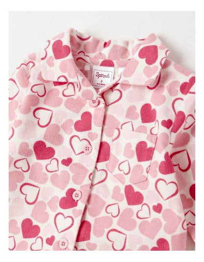 Woven Floral Pyjamas in Bright Pink
