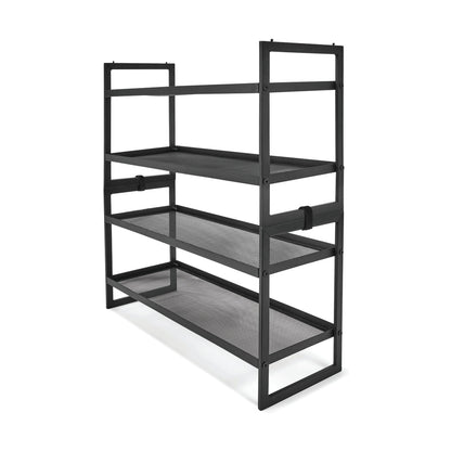 2 Tier Metal Stackable Mesh Shoe Rack