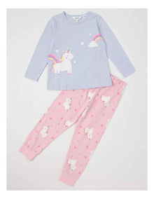 Knit Unicorn Pyjamas in Light Blue