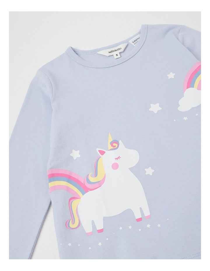 Knit Unicorn Pyjamas in Light Blue