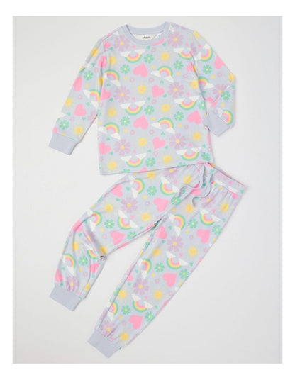 Cosy Knit Flower Pyjamas in Light Blue