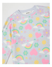 Cosy Knit Flower Pyjamas in Light Blue