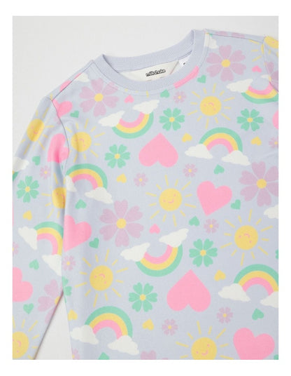 Cosy Knit Flower Pyjamas in Light Blue