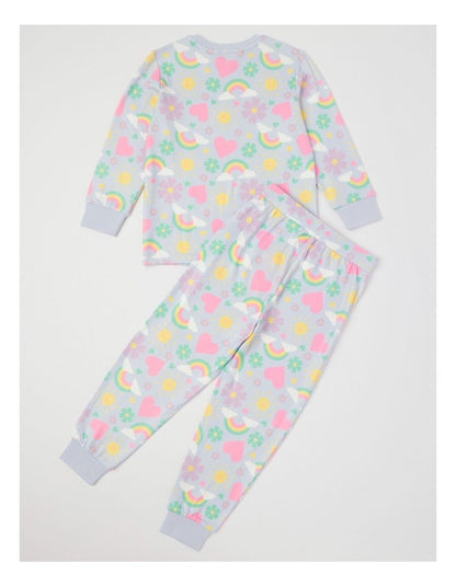 Cosy Knit Flower Pyjamas in Light Blue