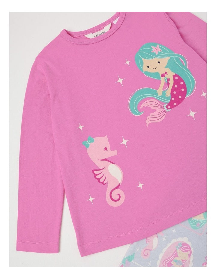 Knit/Fleece Mermaid Pyjamas in Fuchsia