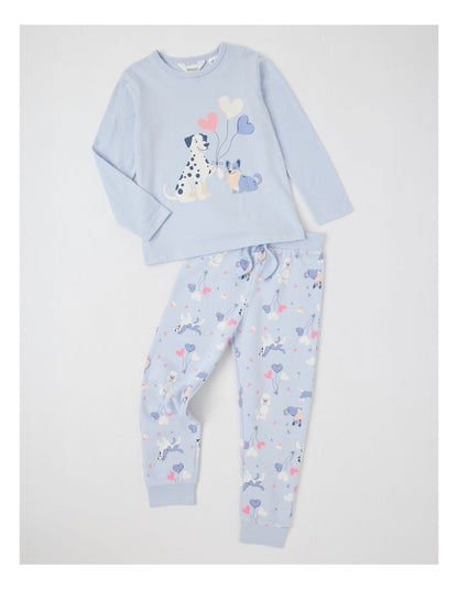 Milkshake Knit/Fleece Dogs Pyjamas in Light Blue