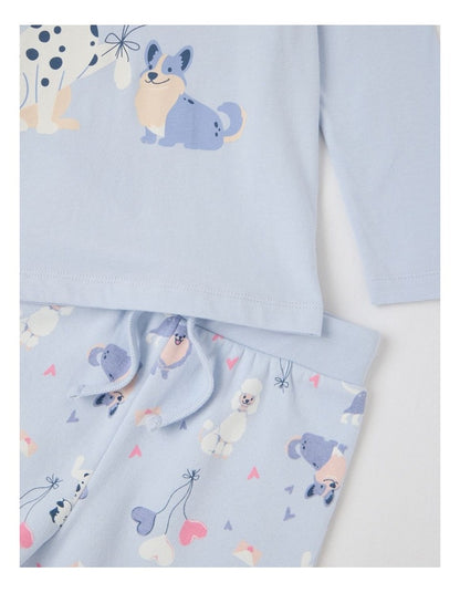 Milkshake Knit/Fleece Dogs Pyjamas in Light Blue
