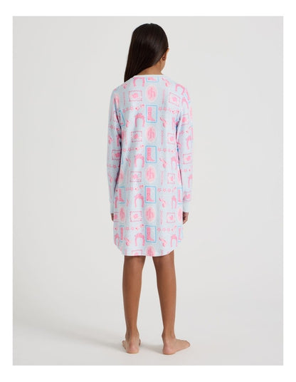 Cosy Knit Western Nightie in Pale Blue