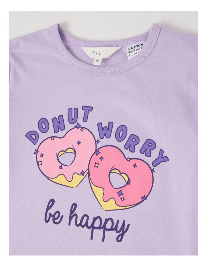 Knit Fleece Donut Pyjamas in Lilac