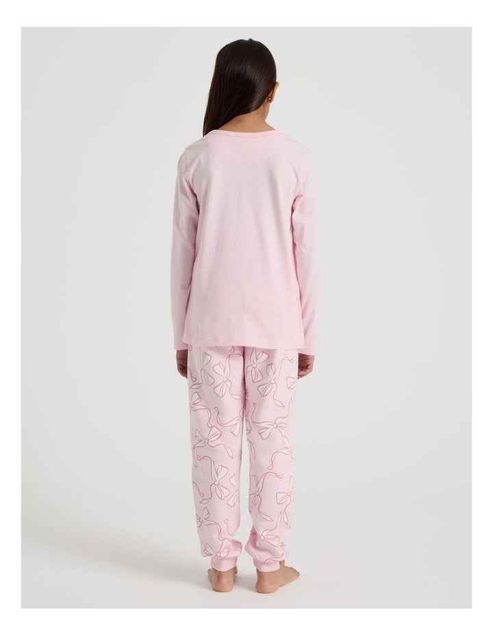 Tilii Knit Fleece Bows Pyjamas in Light Pink