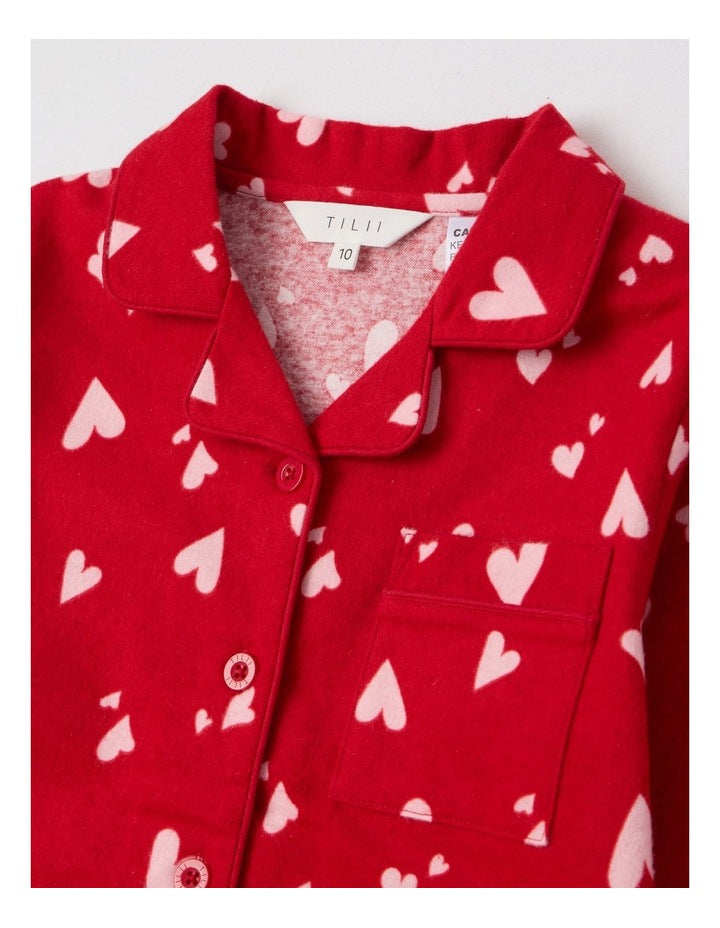 Woven Hearts Pyjamas in Red
