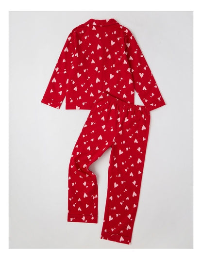Woven Hearts Pyjamas in Red