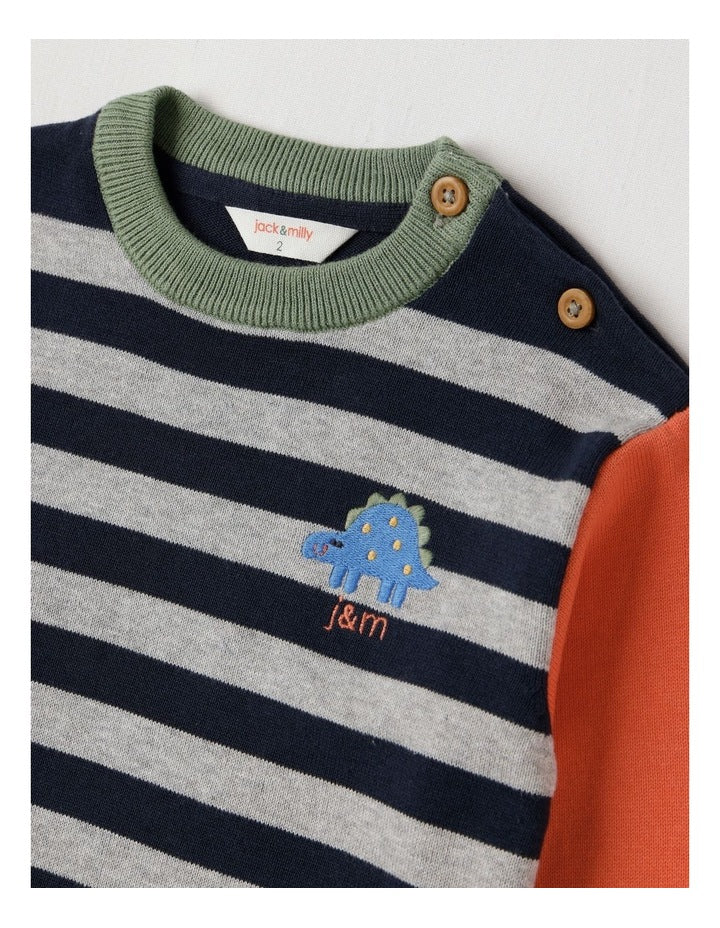 Ollie Stripe Knitted Jumper in Multi