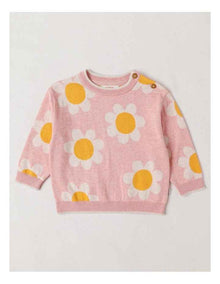 Lexi Sunflower Jumper in Pink Marle