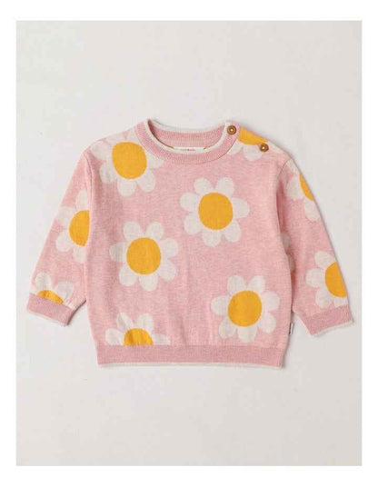 Lexi Sunflower Jumper in Pink Marle