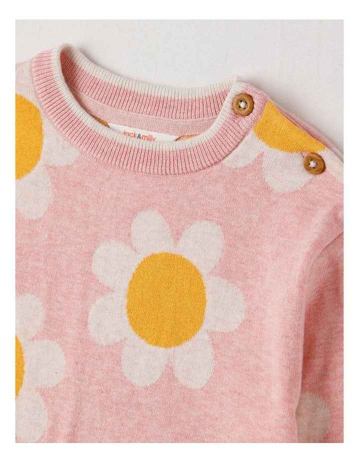 Lexi Sunflower Jumper in Pink Marle