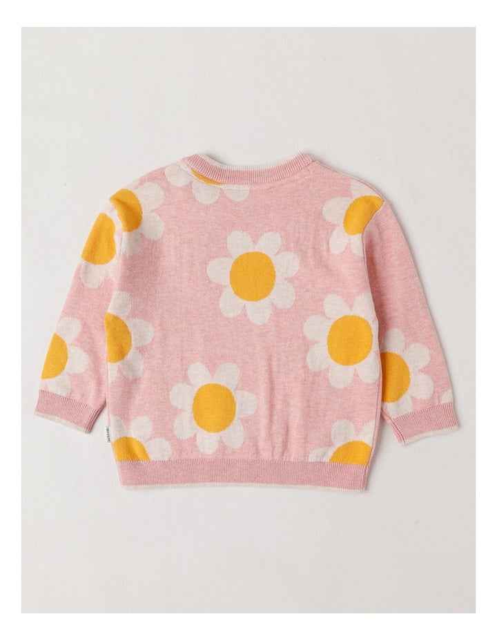Lexi Sunflower Jumper in Pink Marle