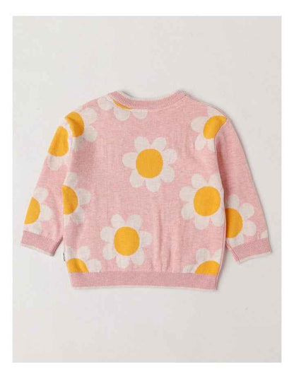 Lexi Sunflower Jumper in Pink Marle