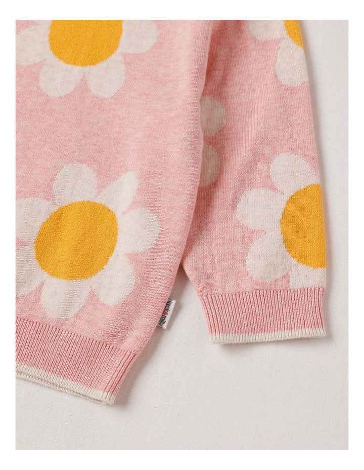Lexi Sunflower Jumper in Pink Marle