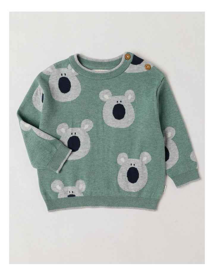 Lexi Koala Jacquard Jumper in Green